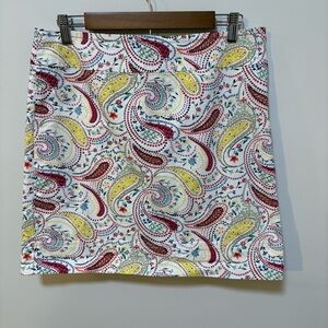 Boho Paisley Lined Cotton Mini Skirt Cottagecore Retro